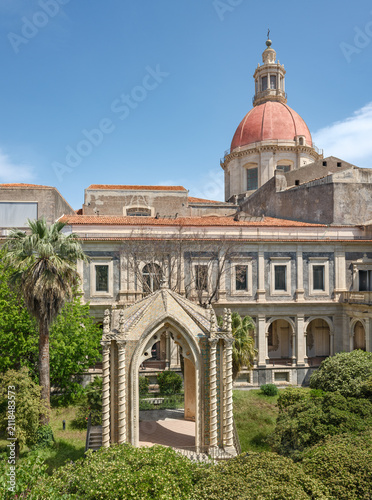 Monastery of San Nicolo l'Arena in Catania, Italy. Benedictine monastery, currently Department of Humanities of the University of Catania.