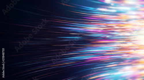Abstract digital stream a vibrant cascade of light and data in motion