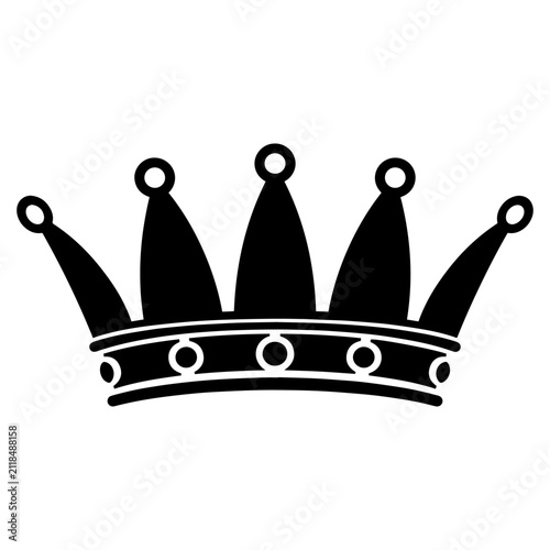 Minimalist Black Crown Silhouette Vector Icon Graphic