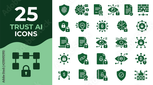 Trust icons visualize data security concepts to protect private information for all users.