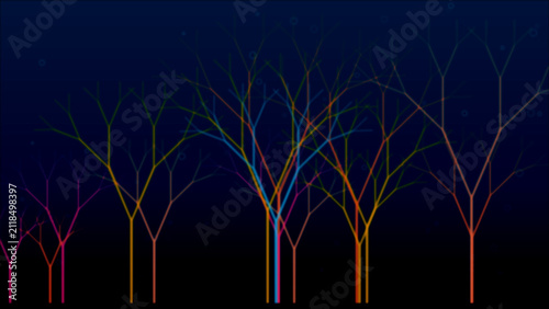 Colorful abstract tree branches illustration