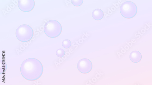 Floating bubbles on white background