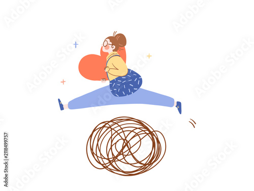 Obraz na plátně Overcoming problems and obstacles for progress or growth