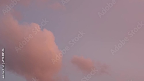 Curious big pink clouds at dusk