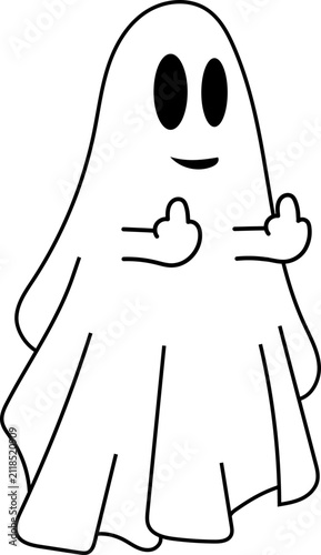 Ghost Middle Finger, Explicit, Cricut File, Cute on Explicit Ghost