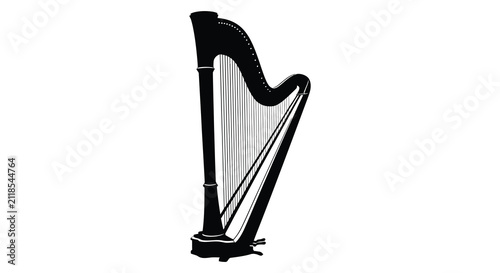 Konstfotografi Harp Instrument Musical Silhouette music strings lyre