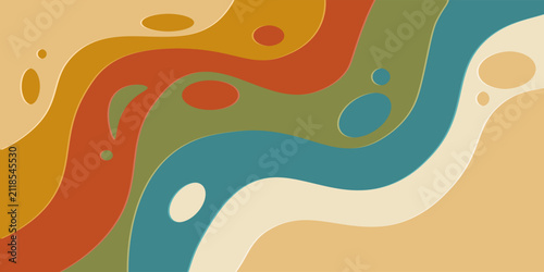 3D abstract background and retro tone color, paper cut shapes. Vector design layout for business presentations, flyers, posters and invitations
