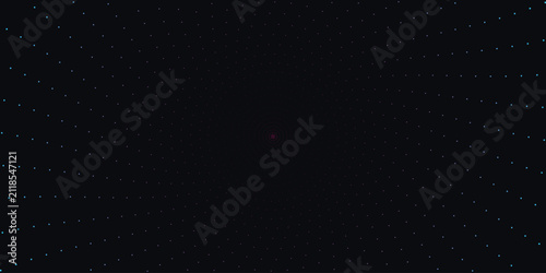 Abstract Dark Digital Technology Matrix Background With Glowing Blue Dots