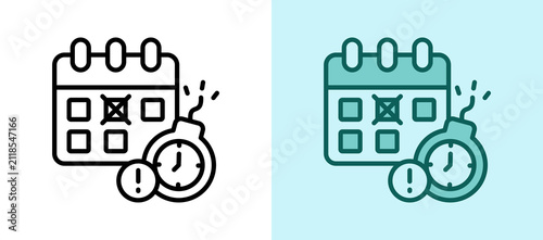 Deadline Tracking whiteblue icon