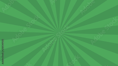 Bright green radial gradient background with dynamic light rays