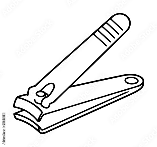 Photography Hand-traced black and white vector icon illustration of a classic hinged nail cl