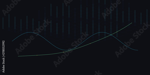 Abstract Financial Data Line Graph on Dark Background Stock Market Analytics Chart