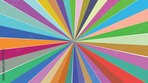 Colorful abstract geometric background with vibrant radiating lines
