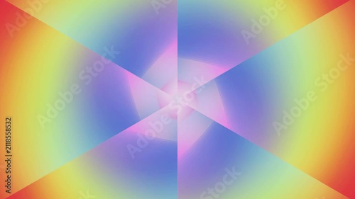 Hexagonal radial pattern with blurred spectrum  geometric design. Ideal for backgrounds, digital art projects, and modern themes.