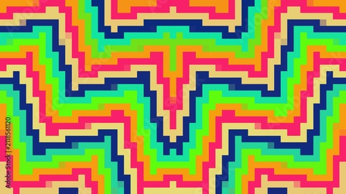 Vibrant, geometric zigzag pattern ideal for backgrounds, textiles, or packaging with a bold, modern look in bright colors. 