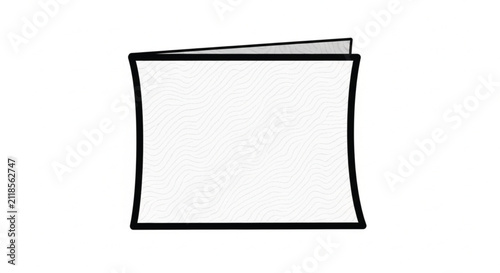Bold cartoon vector illustration of a paper document with wavy lines and a thick black outline