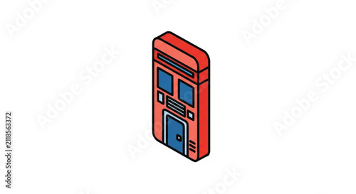 Bold Black Outline Red Phone Illustration