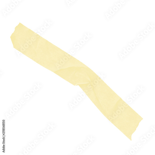 Soft Pale Yellow Diagonal Washi Tape Strip on White Background