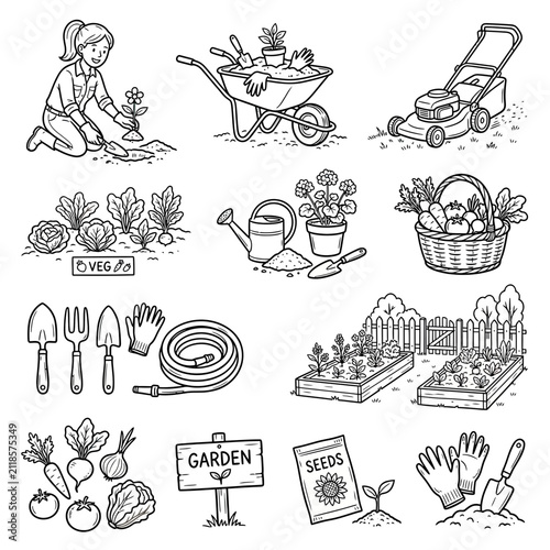 Gardening Activities and Tools Collection