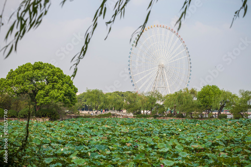 Bild auf Leinwand Ferris Wheel at Liyuan Park, Wuxi Jiangsu Province
