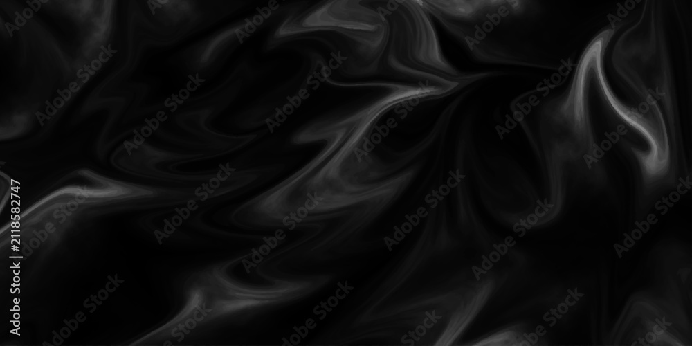 Fototapeta premium Abstract black and gray liquid luxury texture, natural liquid background silk material whimsical bent. Cloth folded bright texture for the backdrop.