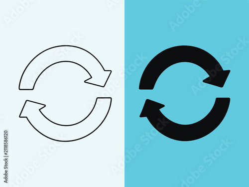 Recycling arrows symbol with transparent and colored background design