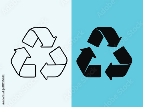 Recycling Symbols Displayed On Split Background Design