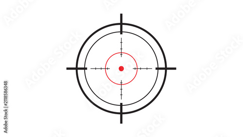 Фотография Precision sniper scope crosshair reticle with red center dot crosshair precision