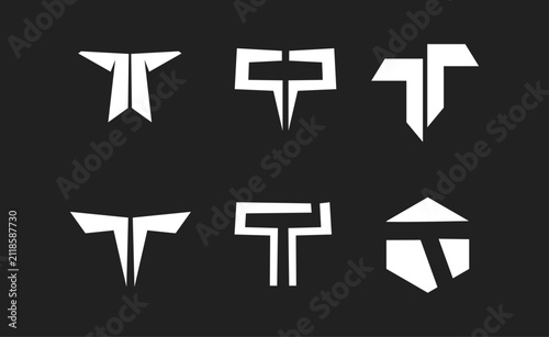 Collection of Modern Abstract Geometric Letter T Logos and Symbols for Branding and Design