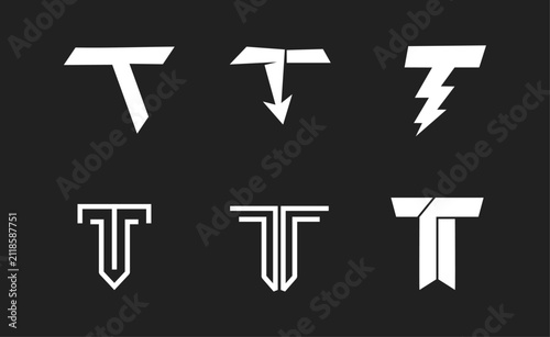 Set of Modern Letter T Logo Designs and Monogram Icons for Branding