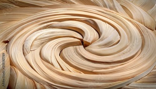 Light Wood Shavings Swirl Pile Texture Background