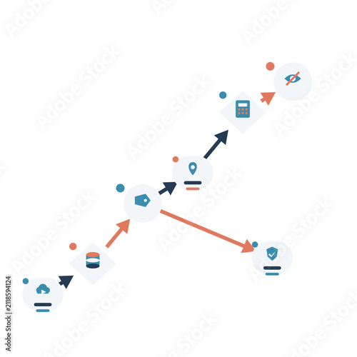 Cloud data egress approval workflow editable vector infographic