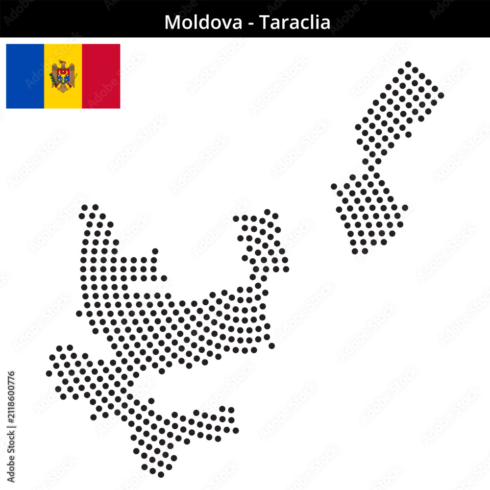Obraz premium Map of Moldova region Taraclia in concentric medium dots
