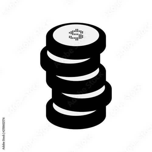 stack of coins, isometric coin stack vector illustration