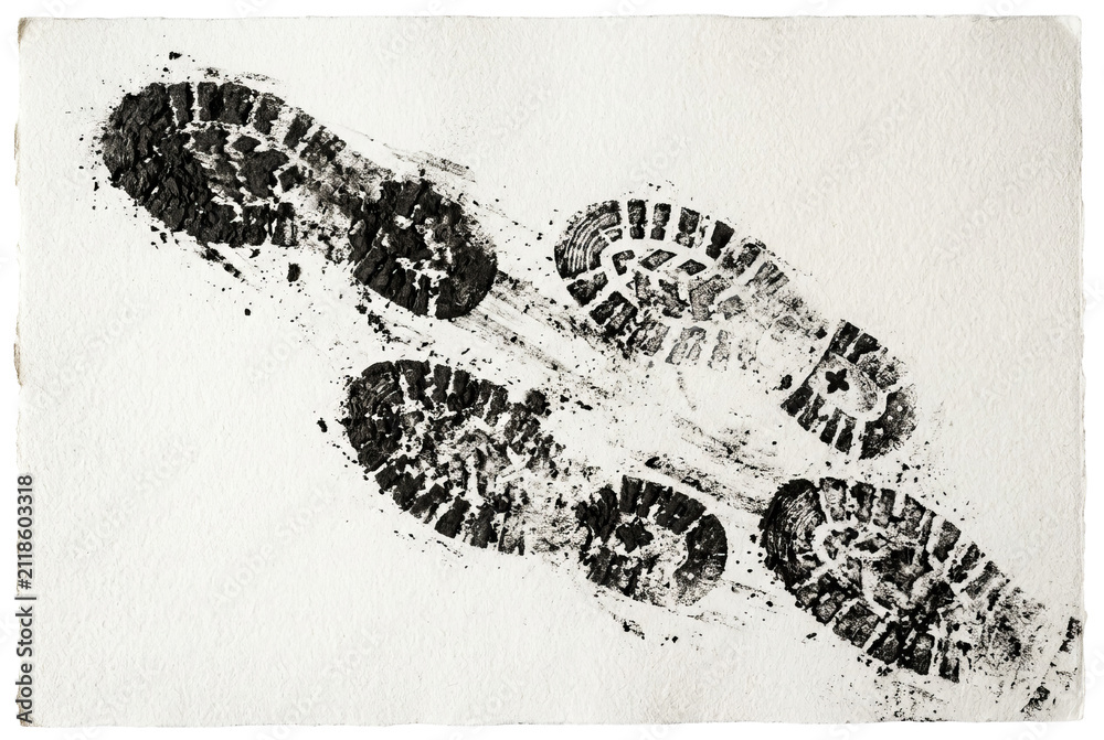 Obraz premium Footprints in the Snow Evidence of a Journey.