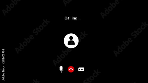 Incoming and Outgoing Phone Call User Interface Animation with Calling Timer and Call Icons Isolated on Dark, White, and Green Screen Chroma Key Backgrounds