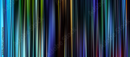 Abstract light trails in the dark, movie barcode