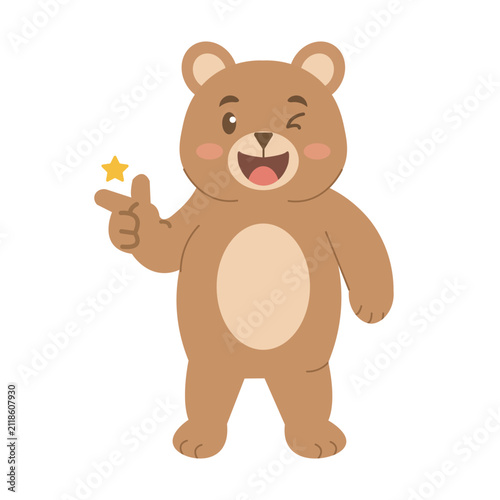Illustrasion vector bear expression wink