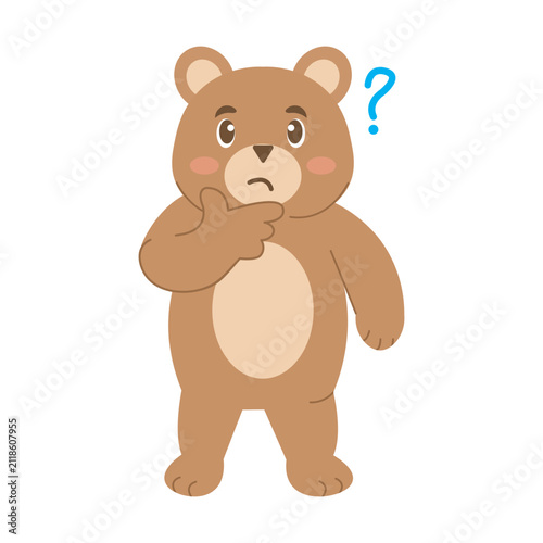 Illustrasion vector bear expression thinking	