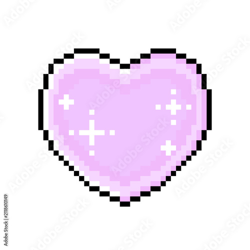 ピクセルアートなキラキラハート⭐︎PNG