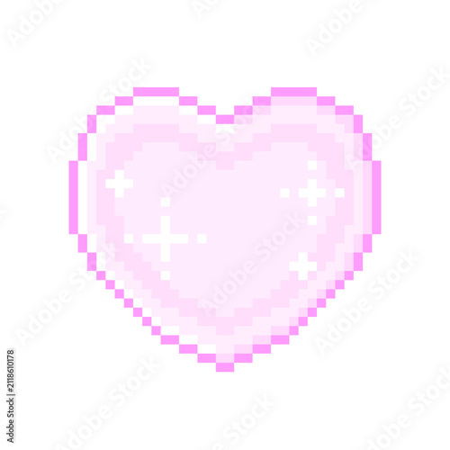 ピクセルアートなキラキラハート♪PNG
