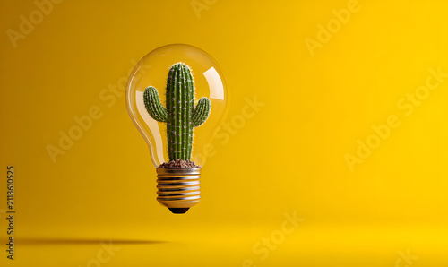 light bulb on yellow background