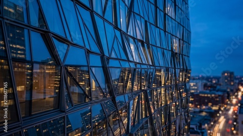 skyscrapers at night