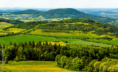 Panoramic view from Mount Ellenbogen in the Thuringian Rhön.