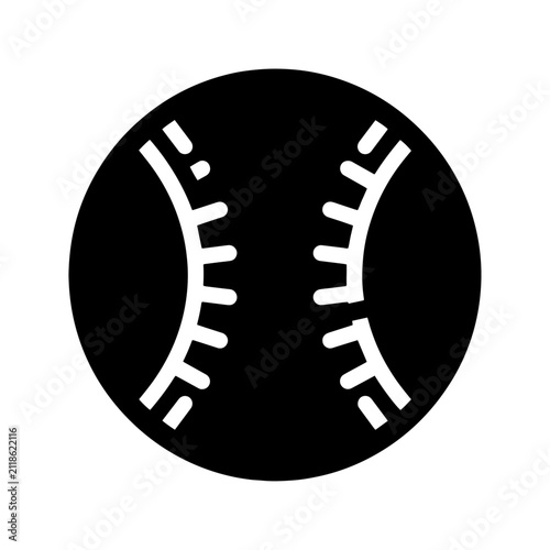 фотографія Minimalist black and white baseball icon with decorative seams baseball equipmen