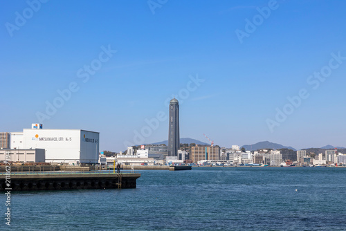 巌流島から下関を望む風景