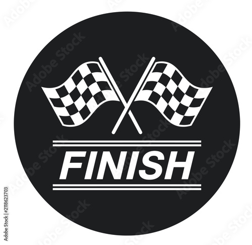 Finish Line Circle Vector Icon for Racing, Sports, and Competition Design Projects