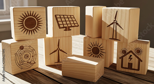 Wooden dominoes with intricate patterns on rustic surface