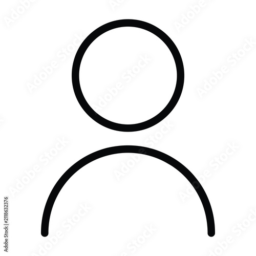 Fotografie User avatar profile icon simple black line art with identity illustration minima