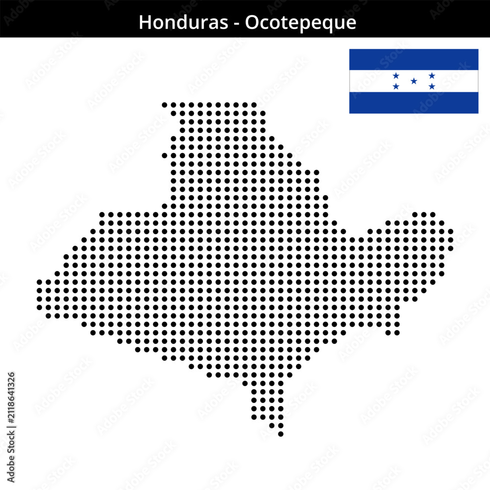Obraz premium Map of Honduras region Ocotepeque in medium size dots